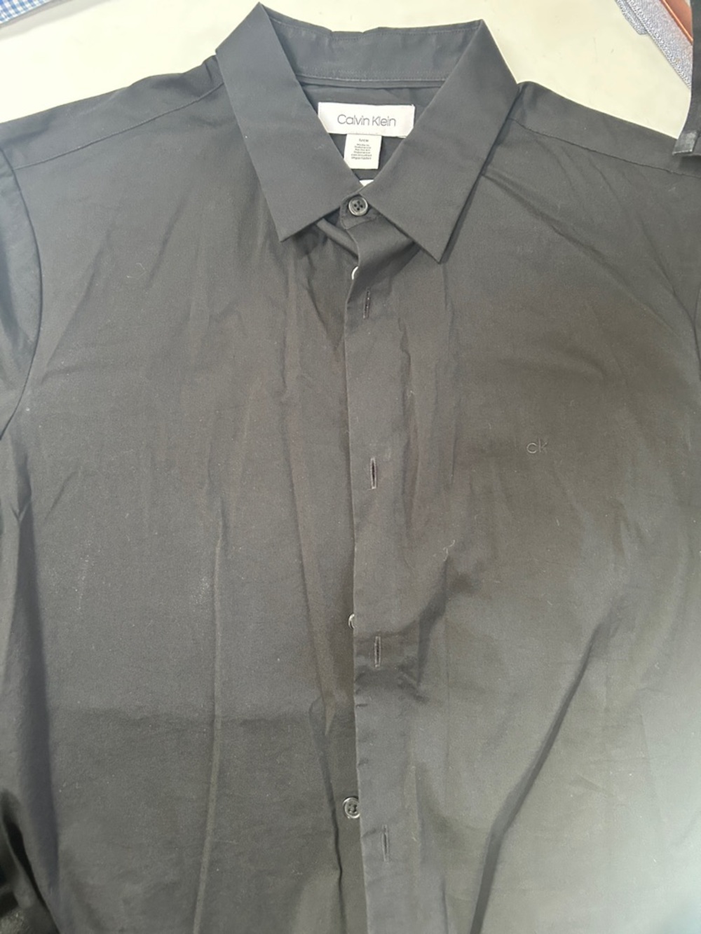 Calvin Klein Men's Black Button-Front Dress Shirt